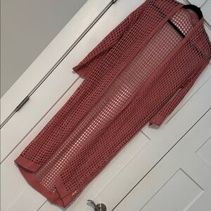 💜3/$12💜 Elegant Open-Knit Cardigan in Dusty Pink